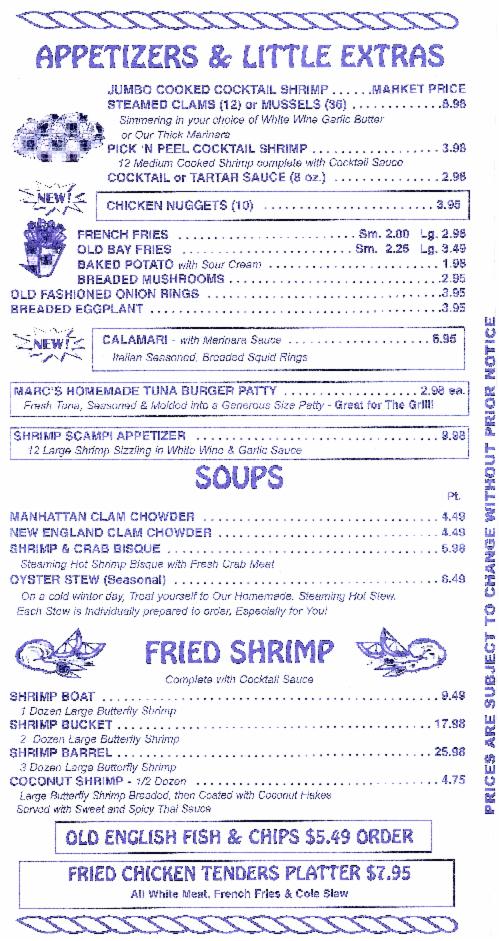 Appetizers and Soups Bralow's Fresh Fish & Seafood, Inc.